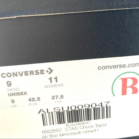 💖MEGA SALE💖Converse Chuck Taylor AS Canvas Black Fire Casual Men 166259F - Picture 2 of 11